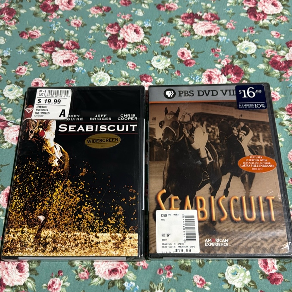 SEABISCUIT _ The Movie 🍿📀 and PBS DVD VIDEO. Both unopened, new. Documentary.